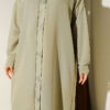 Front-Buttoned Long Cardigan in French Terry Hazel - Image 4