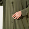Front-Buttoned Long Cardigan in French Terry Khaki - Afbeelding 4