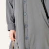 Front-Buttoned Long Cardigan in French Terry Slate Grey - immagine 4