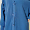 Front-Buttoned Long Cardigan in French Terry Blue - immagine 4
