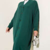 Front-Buttoned Long Cardigan in French Terry Persian Rose
