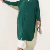 Front-Buttoned Long Cardigan in French Terry Persian Rose - Imagen 2