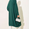 Front-Buttoned Long Cardigan in French Terry Persian Rose - Imagen 3