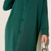 Front-Buttoned Long Cardigan in French Terry Persian Rose - Imagen 4