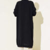 Front-Buttoned Long Cardigan in French Terry Black - Imagen 3