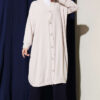 Front-Buttoned Long Cardigan in French Terry Stone - Afbeelding 2