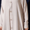 Front-Buttoned Long Cardigan in French Terry Stone - Afbeelding 4