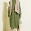 Front-Buttoned Long Cardigan in French Terry Green – Bild 3
