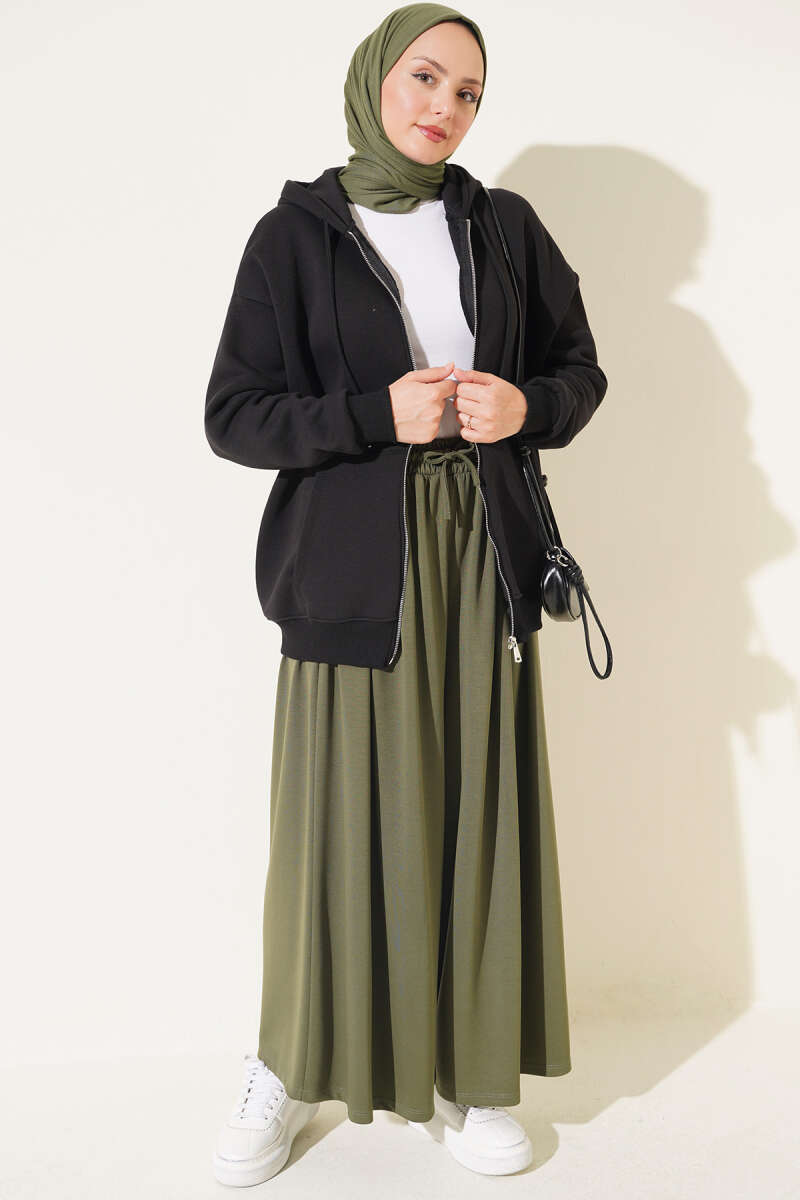 Pleated Front Loysha Pants Khaki – Image 2