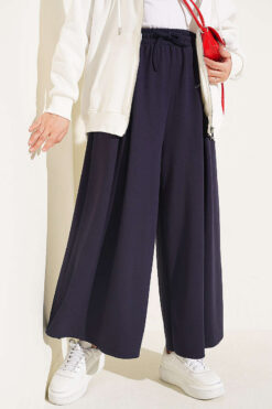 Pleated Front Loysha Pants Navy Blue