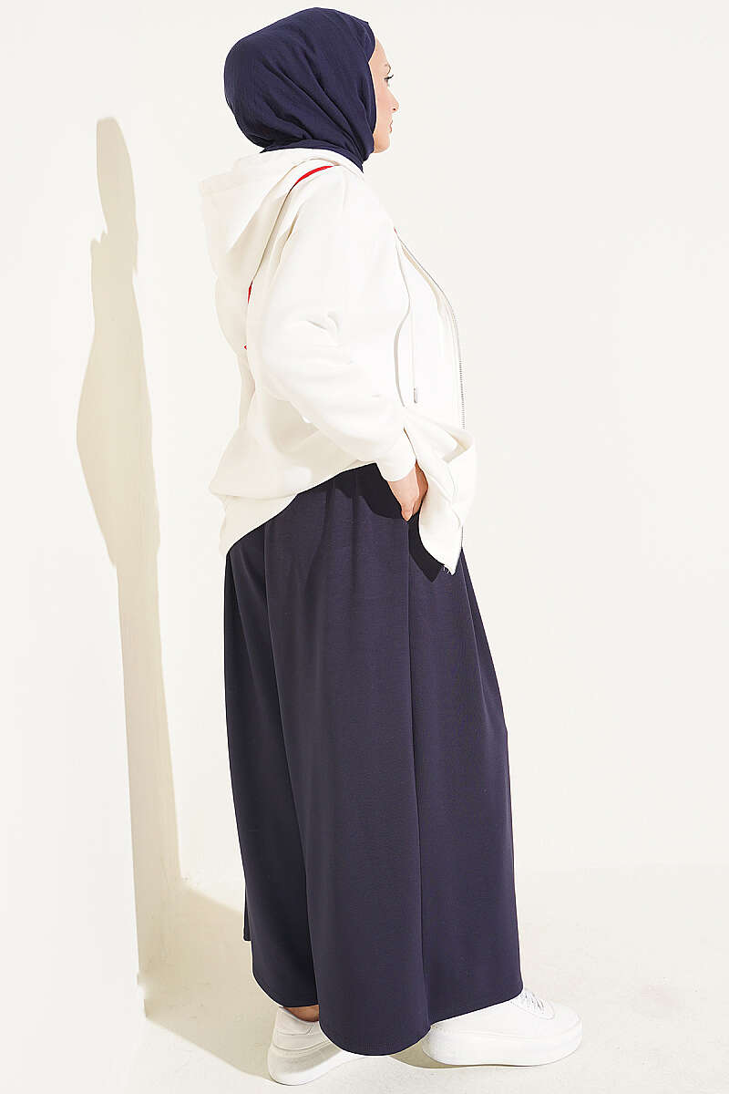 Pleated Front Loysha Pants Navy Blue – Image 3
