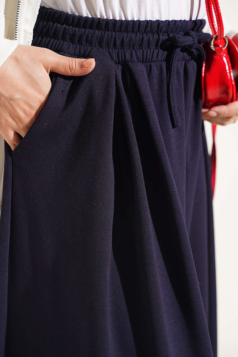 Pleated Front Loysha Pants Navy Blue – Image 4