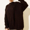 Knitted French terry sweater Dark Brown
