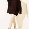 Knitted French terry sweater Dark Brown – Bild 2