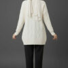 Knitted French terry sweater Ecru - immagine 3