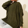 Knitted French terry sweater Khaki