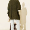 Knitted French terry sweater Khaki - Afbeelding 3