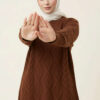 Knitted French terry sweater Brown