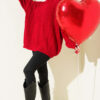 Knitted French terry sweater Red – Bild 2