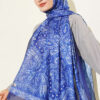 Vintage Patterned Printed Shawl Navy Blue - Imagen 2