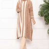 Oversized Striped Knit Tunic