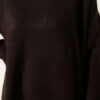 Oversized Low-Shoulder Knit Tunic Dark Brown - immagine 4