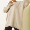 Oversized Low-Shoulder Knit Tunic Olive Green - Imagen 6