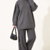 Oversized Low-Shoulder Knit Tunic Smoke - immagine 3