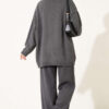 Oversized Low-Shoulder Knit Tunic Smoke - immagine 4