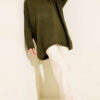 Oversized Low-Shoulder Knit Tunic Khaki - immagine 2