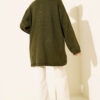 Oversized Low-Shoulder Knit Tunic Khaki - immagine 3