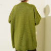 Oversized Low-Shoulder Knit Tunic Olive Green - Imagen 3