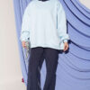 Oversized Drop Shoulder Tunic Baby Blue - immagine 2