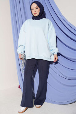 Alternative view of Oversized Drop Shoulder Tunic Baby Blue