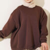 Oversized Drop Shoulder Tunic Brown