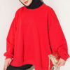 Oversized Drop Shoulder Tunic Red