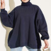 Oversized Drop Shoulder Tunic Navy Blue