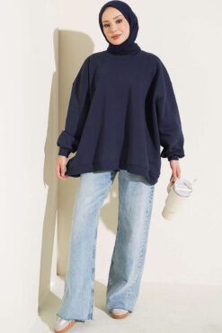 Alternative view of Oversized Drop Shoulder Tunic Navy Blue