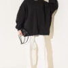 ⁦Oversized Drop Shoulder Tunic Black⁩ - الصورة ⁦2⁩