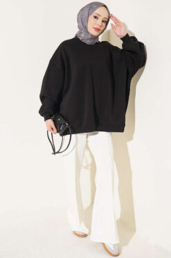 Alternative view of Oversized Drop Shoulder Tunic Black