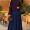 Oversized Fine Striped Knit Sweater Burgundy – Bild 2