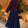 Oversized Fine Striped Knit Sweater Burgundy – Bild 4