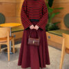 Oversized Fine Striped Knit Sweater Smoke - Image 2