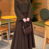 ⁦Oversized Fine Striped Knit Sweater Brown⁩ - الصورة ⁦2⁩
