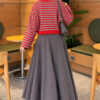 Oversized Fine Striped Knit Sweater Red - immagine 4