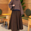 Oversized Fine Striped Knit Sweater Navy Blue – Bild 2
