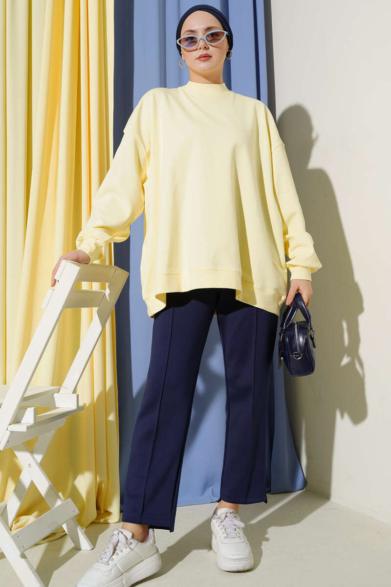 Oversize Interlock Basic Tunic Yellow – Bild 2