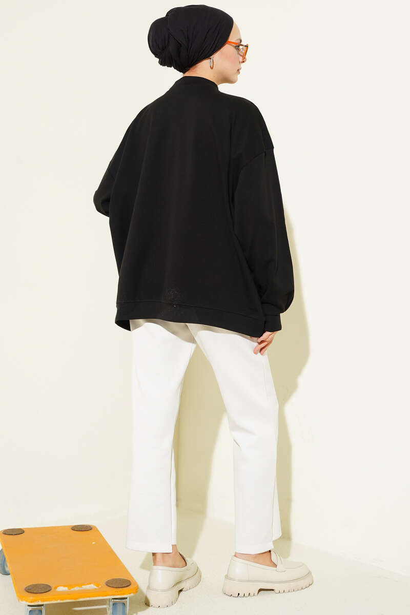 Oversize Interlock Basic Tunic Black – Bild 3