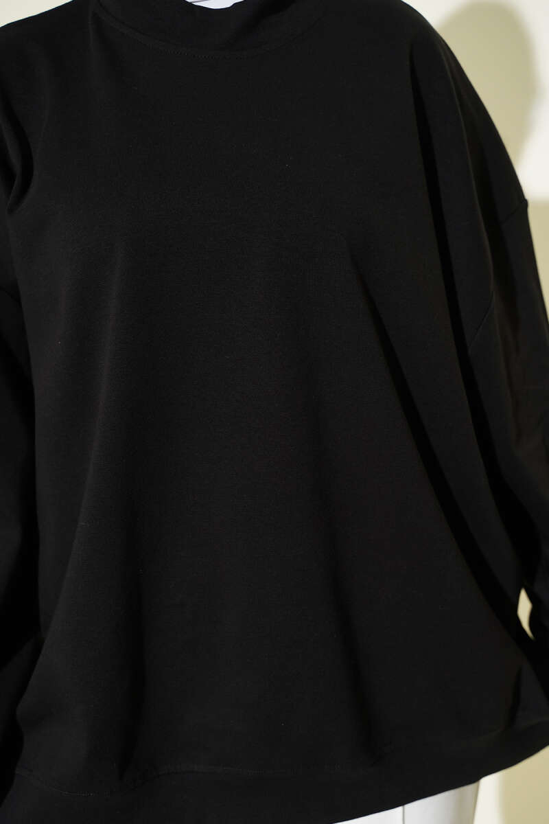Oversize Interlock Basic Tunic Black – Bild 4