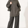 Oversized Ribbed Knit Tunic Khaki - immagine 3